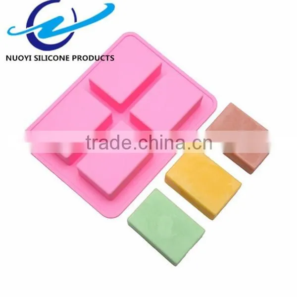 4 Cavities Rectangular Soap Mould Silicone