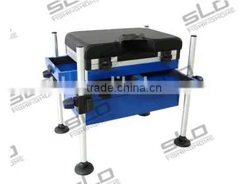 Fishing Tackle Aluminum Seat Boxes With D25 Adjustor Leg With 3 Drawers photo-2