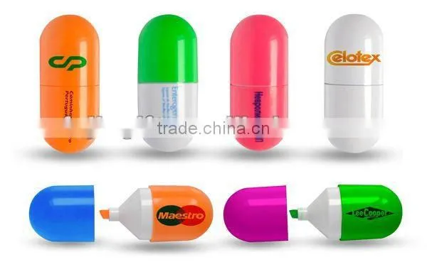 Capsule Pill Shaped Highlighters/multi Colored Highlighter Pen photo-5