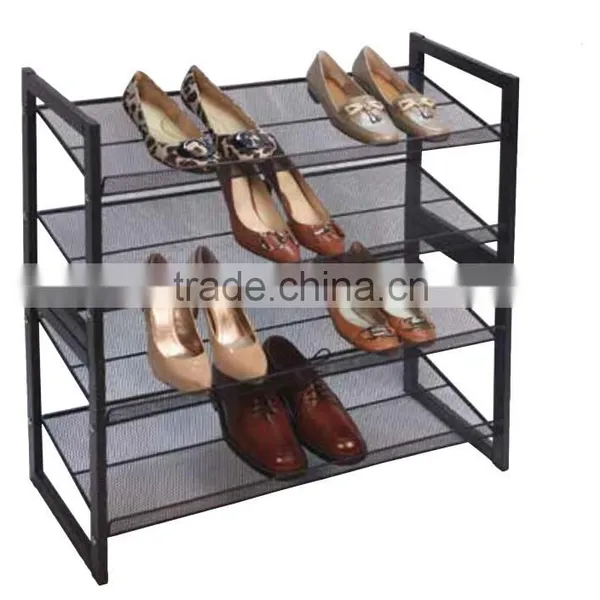 4 Tiers Stackable Multi Tiers Shoes Rack and Metal Mesh Shoes Rack Shoes Storage photo-5