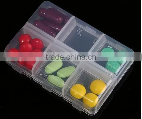 Cy275 Mini Portable Clear Empty Braille 6 Cells Pill Medicine Drug Storage Case Box photo-5