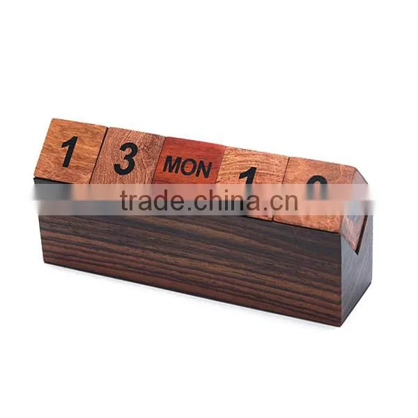 2017 Fashion Hot Sales Manually Wood Cube Calendar, Creative Calendar DIY Perpetual Calendar photo-2