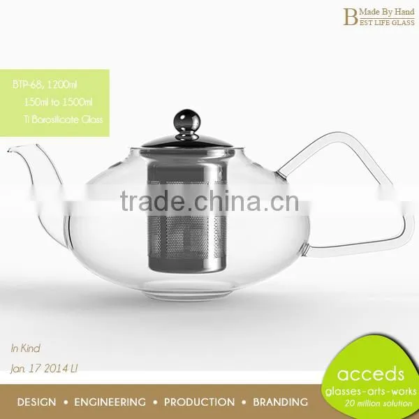 Foodgrade Newest Design Glass Microwavable New Fashion Teapot photo-3