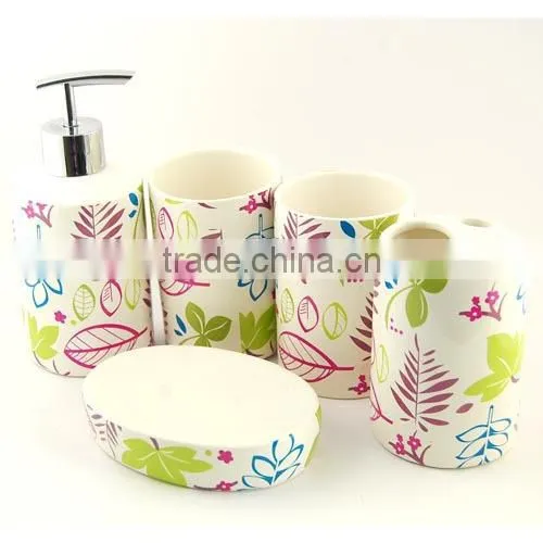 Ceramic Bathroom Set Fresh Decal Pattern photo-2