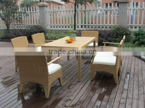 Luxury Garden Dining Set 6 Chairs Dining Set Uesd Rattan Outdoor Furniture photo-4