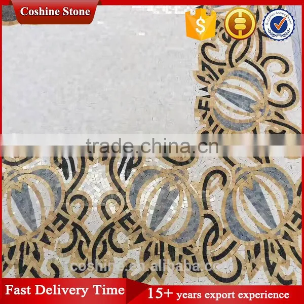 Fancy Design Flower Marble Waterjet Pattern Mosaic Tile photo-3