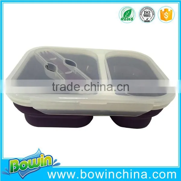 2016 New Products Eco-friendly Silicone Foldable Lunch Box as Seen on tv photo-2