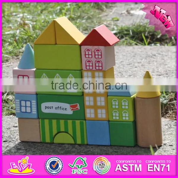 2017 New Design 20 Pieces Model Buildings Kids Wooden Toy Blocks W13A121 photo-5