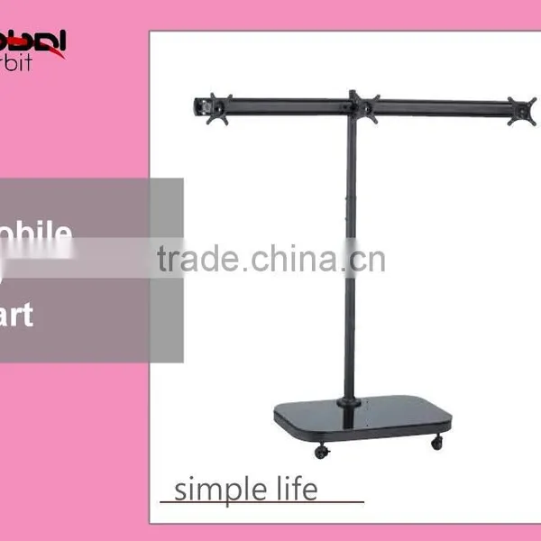 Living Room Furniture Design Monitor Bracket Swivel TV Cart With Wheels photo-2