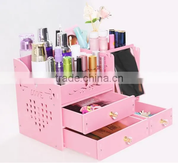 Wood Makeup Storage Organizer Box photo-5