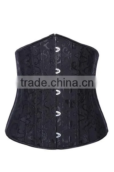 Jacquard Designs Black Red White Underbust 24 Steel Boned Corset Plus Size Wholesale photo-2