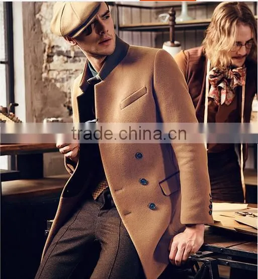 Winter Long Slim Fit Wool Blend Men Winter Coat photo-4
