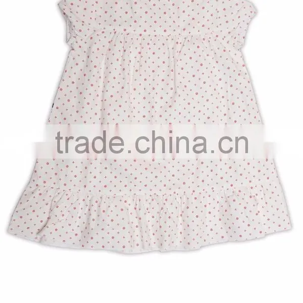 Organic Cotton Printed Girl's Puff Sleeve Summer Dress photo-2