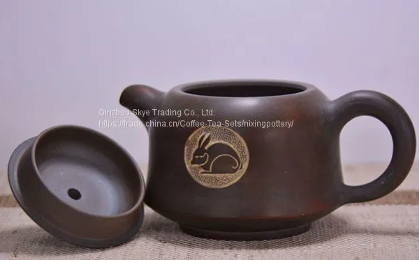 Pure Hand Carving Tea Pots Clay Teapot Rabbit Design Teapots Make in China photo-3