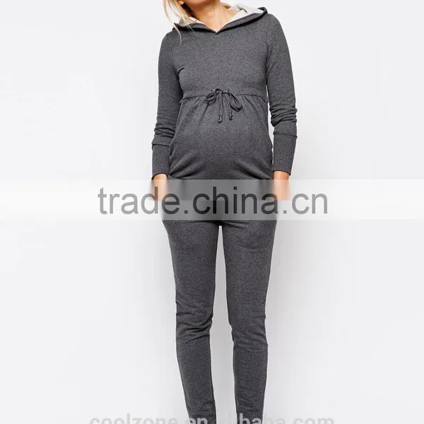 Relaxed Fit Longline Cut Hooded Sweatshirt for All Stages of Pregnancy photo-5