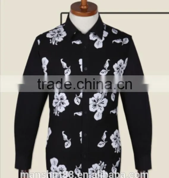 Latest 100% Cotton Fashion Design Floral Casual Men Shirts photo-2