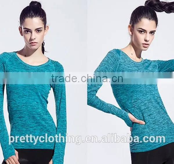 Women's Space Dye Long Sleeve Quick Dry Crew Neck Running Shirt for Workout Hiking Yoga Gym Sport photo-4