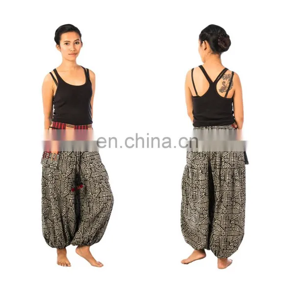 Lofbaz Women Handmade Hippie Hmong Boho Baggy Gypsy Aladdin Genie Harem Pants Trousers photo-3