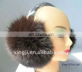 Top Quality Dyed Fox Real Fox Fur Earmuff