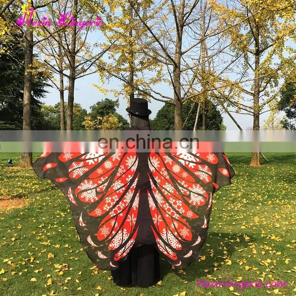 Latest Design Butterfly Wings Fairy Printed Chiffon Shawl Scarf photo-2