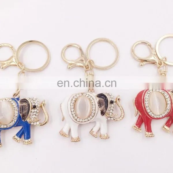 Auspicious Mini Elephant Key Chain Rings Holder Alloy Keyring Women Bag Pendant Accessories photo-5