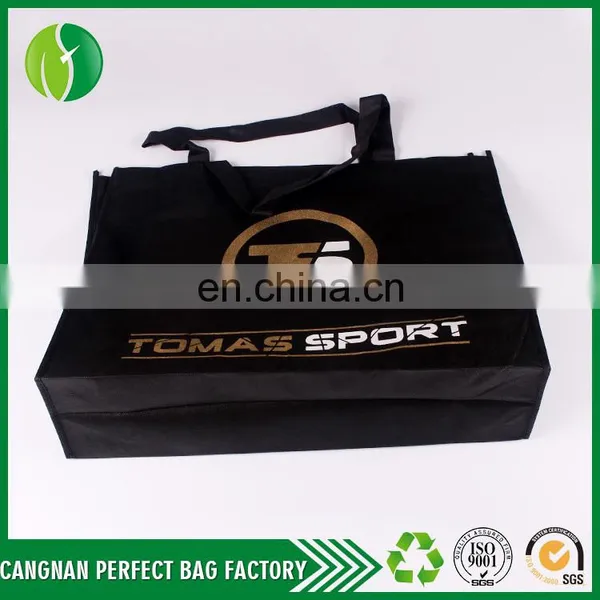 Top Quality Eye-catching Black Bulk Cheap Nonwoven Custom Utility Tote Bag photo-5