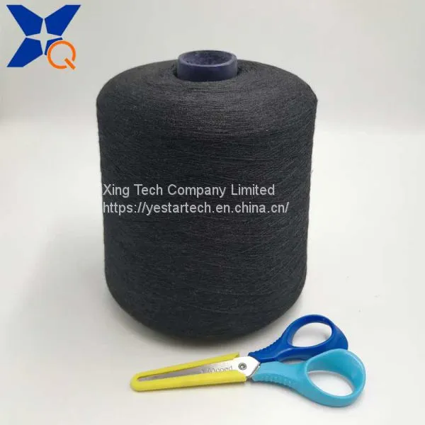 Black Ne32/2plies 20% Metal Fiber Blended With 80% Polyester Fiber Spun Yarn for Knitting Finger Tip Touchscreen Gloves-XTAA090 photo-2