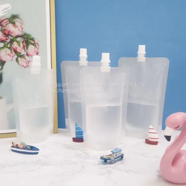 Disposable Transparent Chinese Medicine Liquid Packaging Bag Milk Tea Juice Drink Yogurt Suction Nozzle Bag Frosted Self-suction photo-5