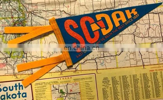 Promotional Logo Printed Felt Triangle Pennant Flag Banners photo-6
