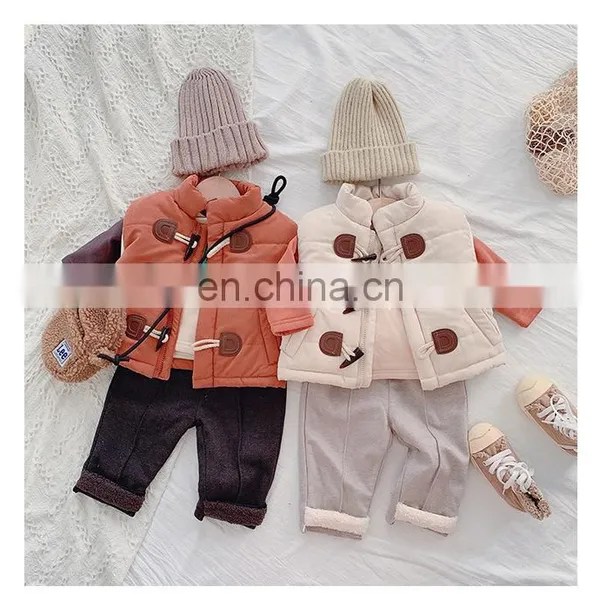 Korean Fashion Stand Collar Kids Winter Cute Thicken Waistcoats 2020 photo-2
