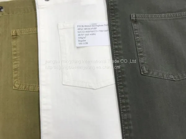 48%Cotton 48%Modal 4%Spandex Bi-Stretch Herringbone Twill Fabric photo-4