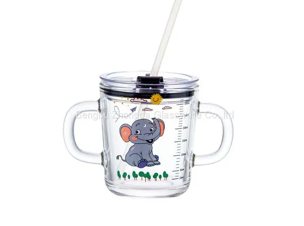 Measuring Two Handles Glass Mug With Custom Printing photo-4