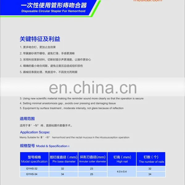 Surgical PPH Stapler Hemorrhoid Stapler Disposable Hemorrhoidal Circular Stapler photo-6