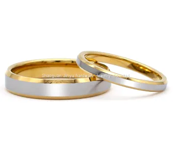 Engagement Ring Gold Tungsten Men Wedding Rings photo-2