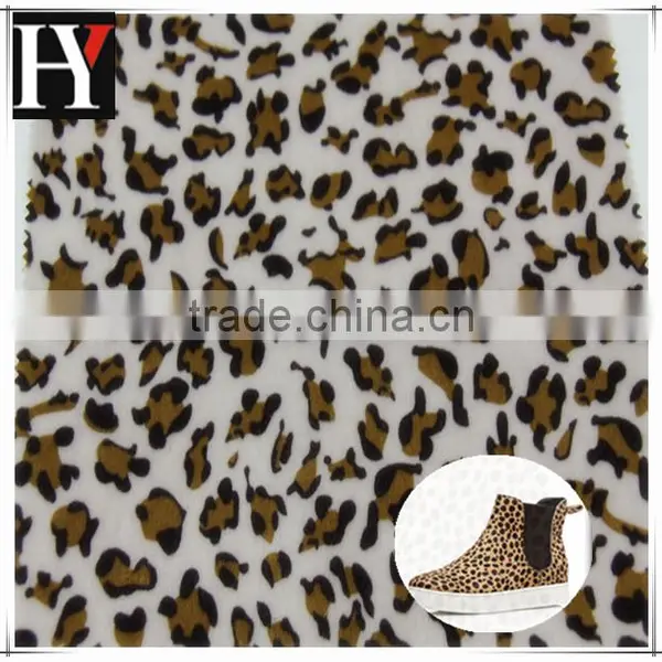 Animal Pattern Short Hair Velboa For Shoes Fabric Polyester Velboa Fabric