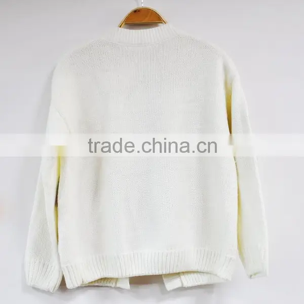 Designer Wool Spinning White Cardigan Sweaters for Girls photo-5