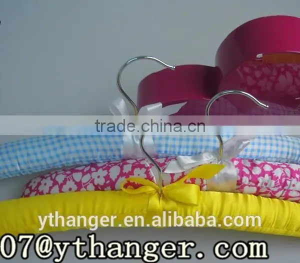 PH-YT-052 Satin Padded Hanger for Kids Wooden Hanger Flocked Satin Padded photo-3