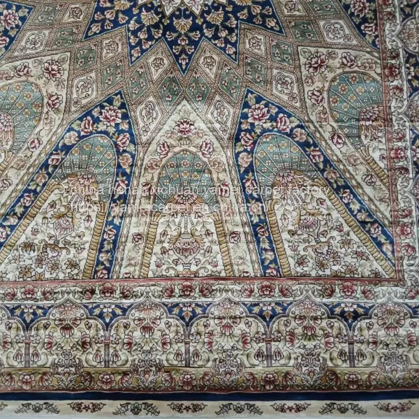 5x8ft Royal Blue Handmade Silk Persian Carpet for Sitting Room and Bedding Room photo-4