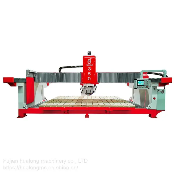 Hualong Machienry Plc Automatic Cutter 3 Axis Bridge Saw Stone Cutting Machine For Granite Marble Quartz Stone Slab Kitchen Countertop photo-3