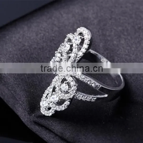 Beautiful Butterfly Shape Party Jewelry Platinum Plated Brass Jewelry Women CZ Ring photo-5