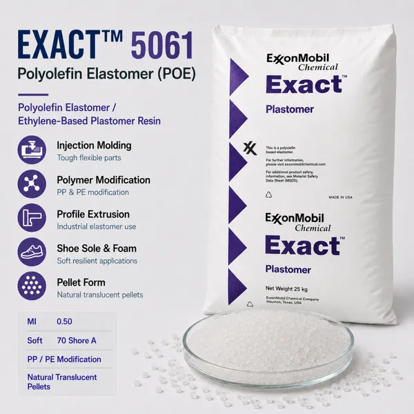 ExxonMobil Exact 5061 POE Plastomer Resin for PP PE Modification TPO Compounding Injection Molding Film Applications