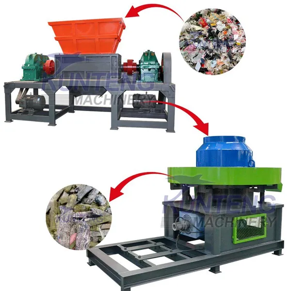 Complete Set Combustible Household Waste Shredder and RDF Fuel Rod Forming Machine Production Lines