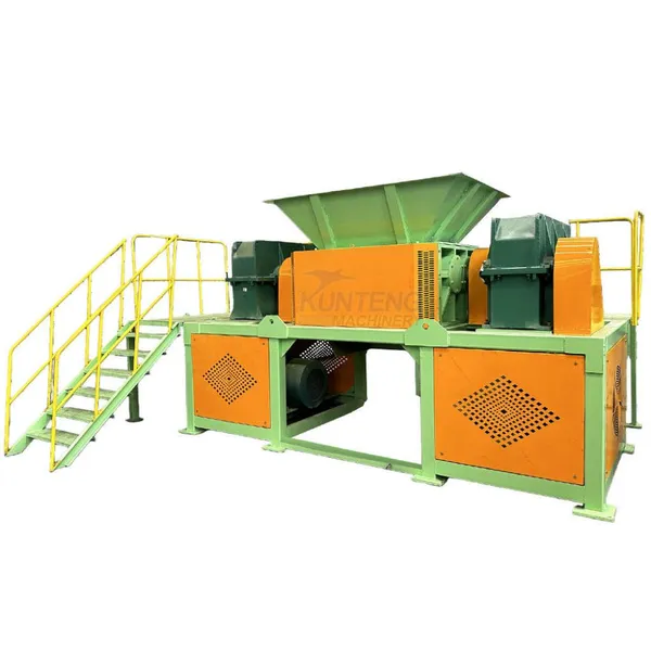 Plastic Sheet Shredder, Synthetic Plastic Double Shaft Shredder Crusher Machine Recycling Equipment Plant EPC