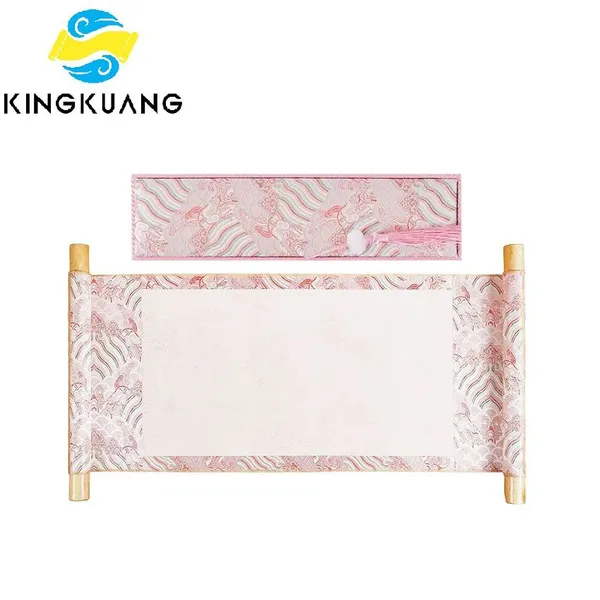 Painting Paper Calligraphy Paper Xuan Paper Pink Marriage Contract Wedding Book Scroll Artwork Gift Painting Calligraphy Brocade Box Set