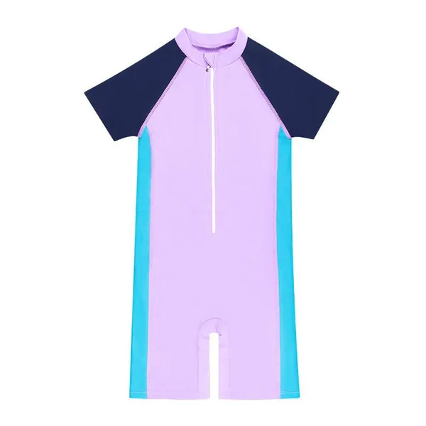 Girls' One-Piece Swimsuit Summer Mid-to-Large Size Children's Surfing Quick-Drying Polyester Spandex
