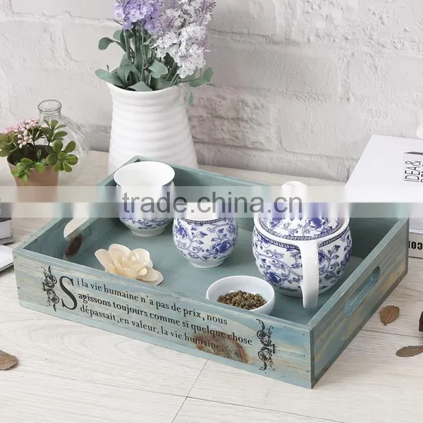 Antique Style Customized Wooden Serving Tray photo-5
