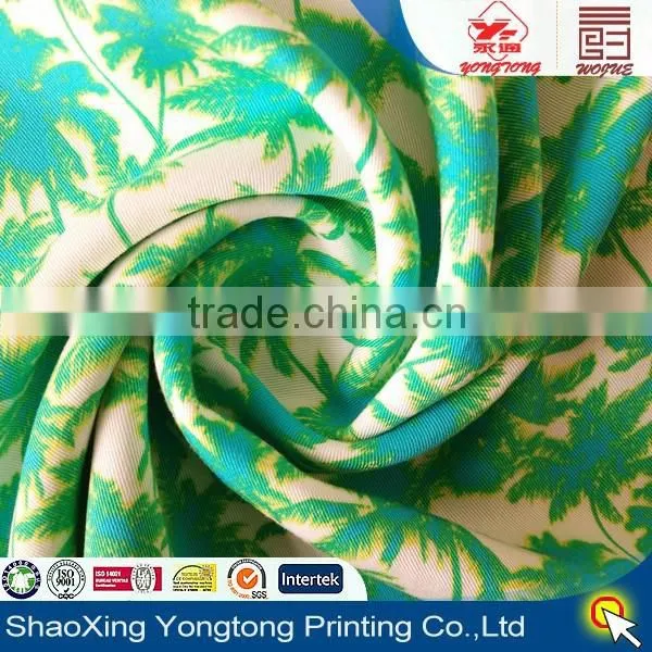 Beach Shorts Made of Rayon Twill Fabric Print Coconut Tree