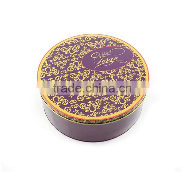 Big Round Brittle Cookie Biscuit Tin Can Gift Snacks Tins Packing photo-2