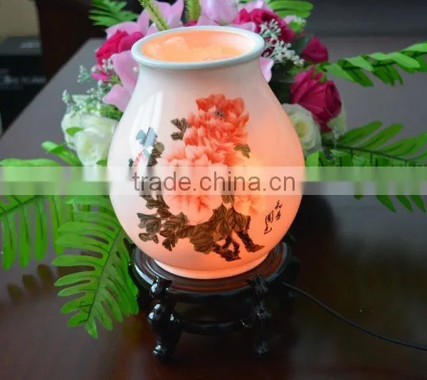 Himalayan Natural Rock Salt Lamp With Ceramics Cover photo-4