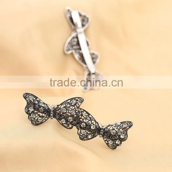 Luxurious Super Cute Loving Butterfly Long Hair Clip Rhinestone Barrettes Hair Ornament Accessories For Women Beauty photo-2
